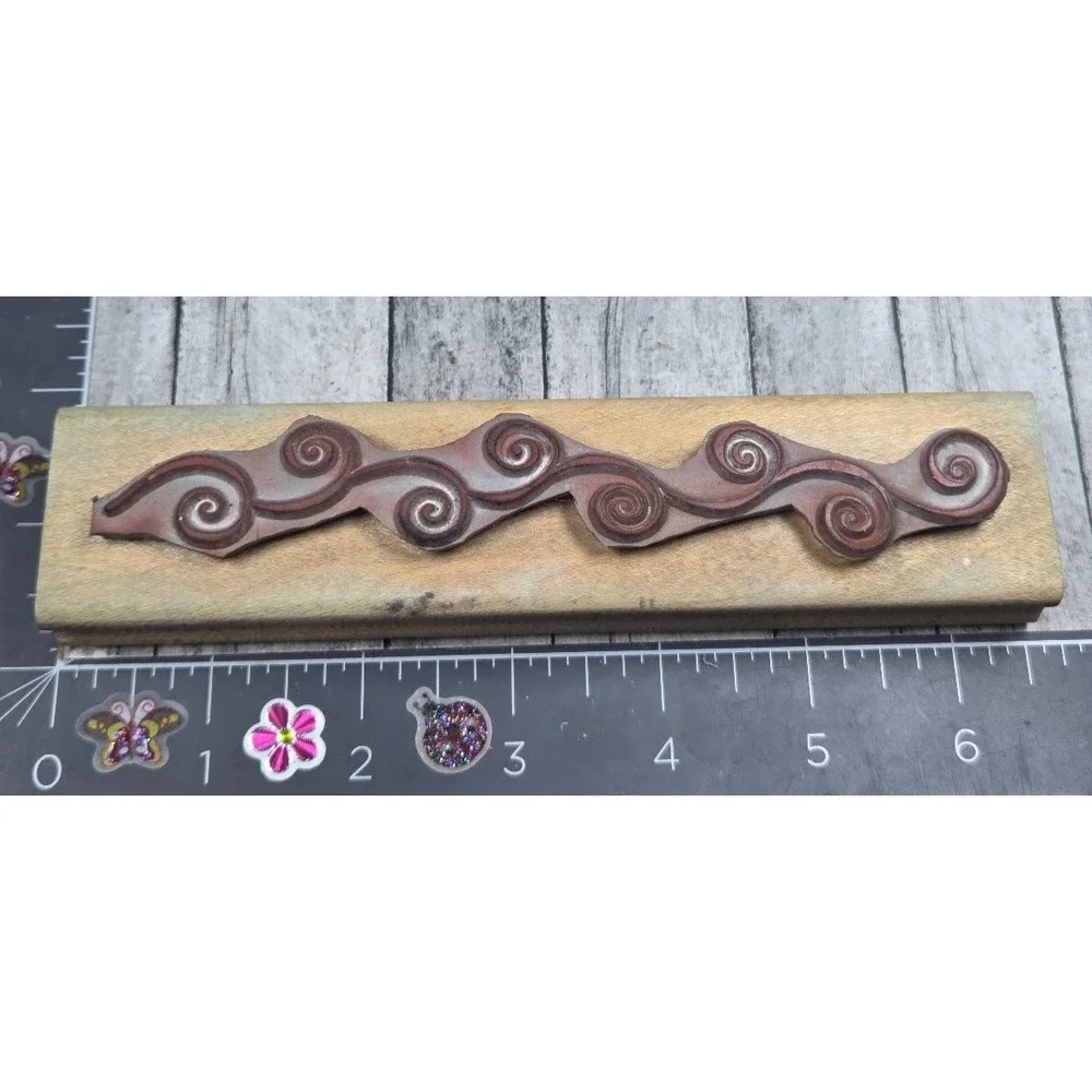 Stampin' Up! Swirl Flourish Border 1997 Rubber Stamp Wood #D14